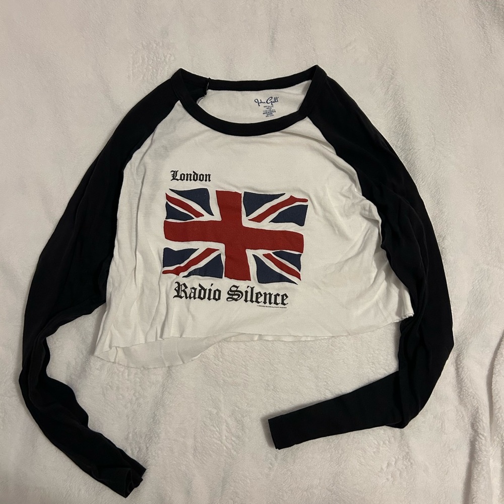 John Galt Radio Silence UK Cropped Long Sleeve T